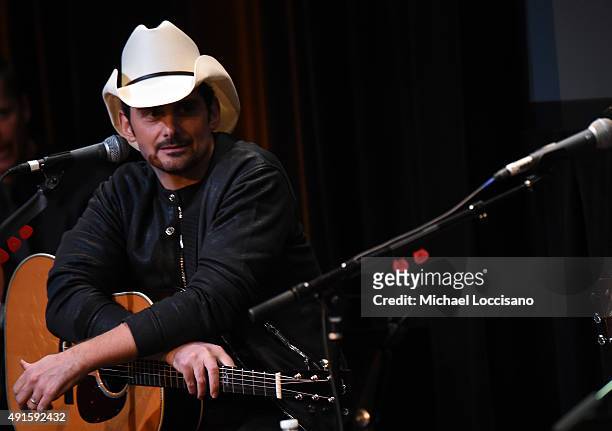 Brad Paisley performs onstage at The Country Music Hall Of Fame & Museum All For The Hall New York Benefit Concert at PlayStation Theater on October...
