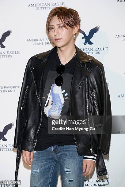 Jang Hyun-Seung of South Korean boy band Beast attends the American Eagle Outfitters - Photocall on October 6, 2015 in Seoul, South Korea.