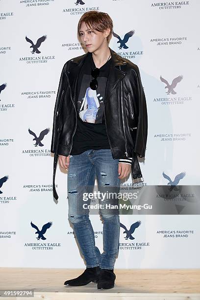 Jang Hyun-Seung of South Korean boy band Beast attends the American Eagle Outfitters - Photocall on October 6, 2015 in Seoul, South Korea.