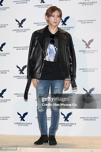 Jang Hyun-Seung of South Korean boy band Beast attends the American Eagle Outfitters - Photocall on October 6, 2015 in Seoul, South Korea.