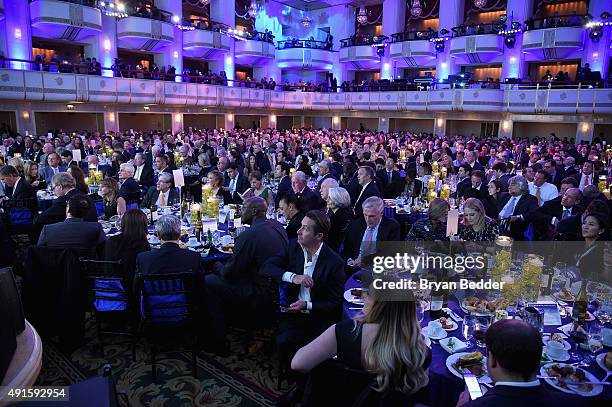General view of the atmosphere during the 30th Annual Great Sports Legends Dinner to benefit The Buoniconti Fund to Cure Paralysis at The Waldorf...