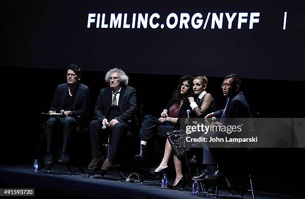 Director Philippe Garrel, Vimala Pons and Clotilde Courau attend "In The Shadow Of Women" Q&A during 53rd New York Film Festival at Alice Tully Hall,...
