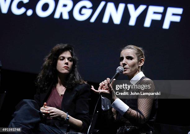 Vimala Pons and Clotilde Courau attend "In The Shadow Of Women" Q&A during 53rd New York Film Festival at Alice Tully Hall, Lincoln Center on October...