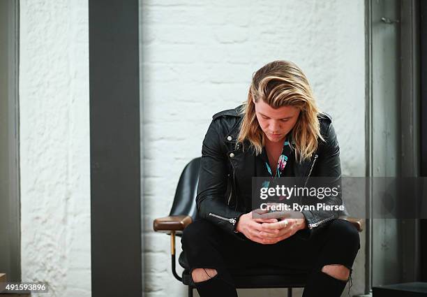 Australian Singer Conrad Sewell poses at the 29th Annual ARIA Nominations Event on October 7, 2015 in Sydney, Australia.