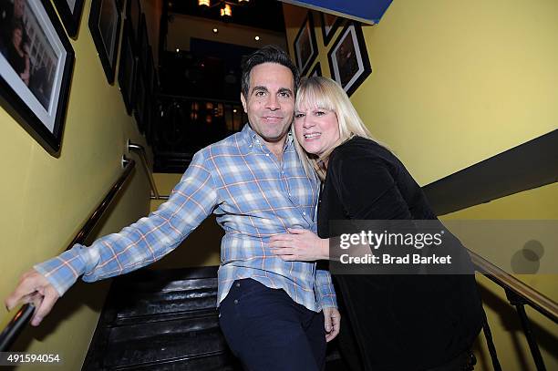 Comic Mario Cantone and Marion Grodin attend the Homelessness Isn't Funny, But We Are Benefit at Gotham Comedy Club on October 6, 2015 in New York...