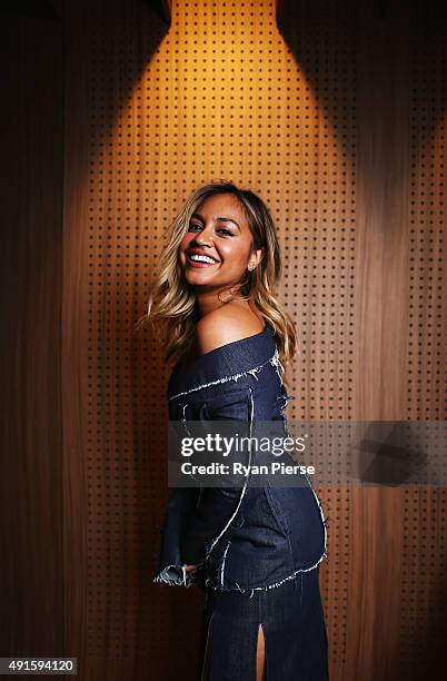 Singer Jessica Mauboy poses at the 29th Annual ARIA Nominations Event on October 7, 2015 in Sydney, Australia.