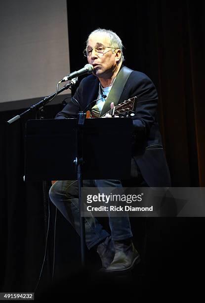 Paul Simon performs onstage at The Country Music Hall Of Fame & Museum All For The Hall New York Benefit Concert at PlayStation Theater on October 6,...