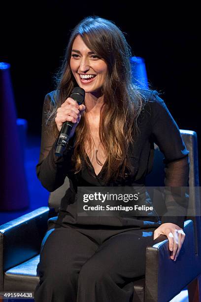 Sara Bareilles speaks during her New York Performance and Q&A at Brooklyn Academy of Music on October 6, 2015 in New York City.