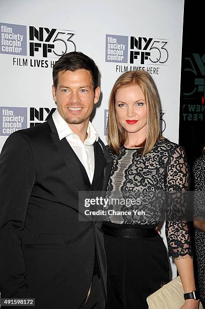 John Palladino and Catherine Palladino attend the 'Experimenter' premiere during the 53rd New York Film Festival at Alice Tully Hall, Lincoln Center...