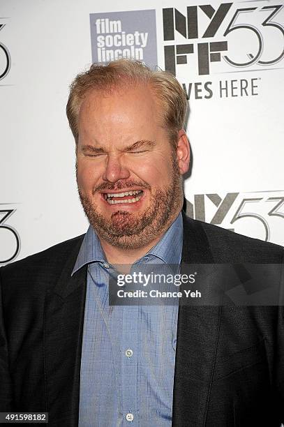 Jim Gaffigan attends the 'Experimenter' premiere during the 53rd New York Film Festival at Alice Tully Hall, Lincoln Center on October 6, 2015 in New...