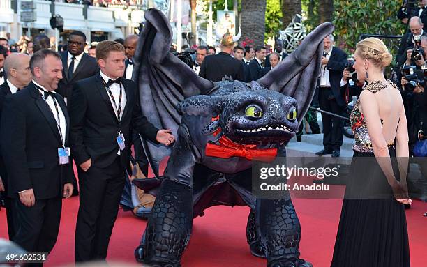 Australian actress Cate Blanchett attends the 'How To Train Your Dragon 2' premiere during the 67th Annual Cannes Film Festival on May 16, 2014 in...