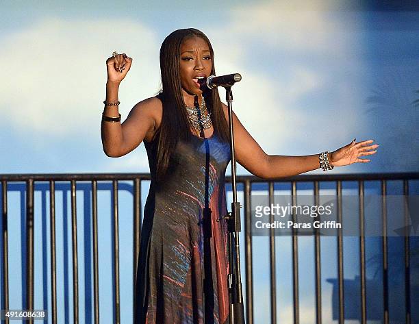 Recording artist Estelle performs onstage at Grounded in History, Soaring into the Future: Rev. Joseph E. Lowery's 94th Birthday Celebration at Delta...