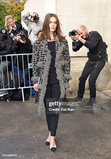 Marine Vatch attends the Chanel show as part of the Paris Fashion Week Womenswear Spring/Summer 2016 on October 6, 2015 in Paris, France.