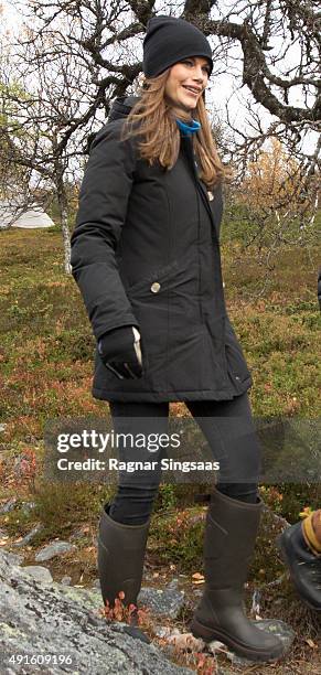 Princess Sofia of Sweden visits the Idre Sami Village during the second day of a two day trip to Dalarna on October 6, 2015 in Grovelsjoen, Sweden.