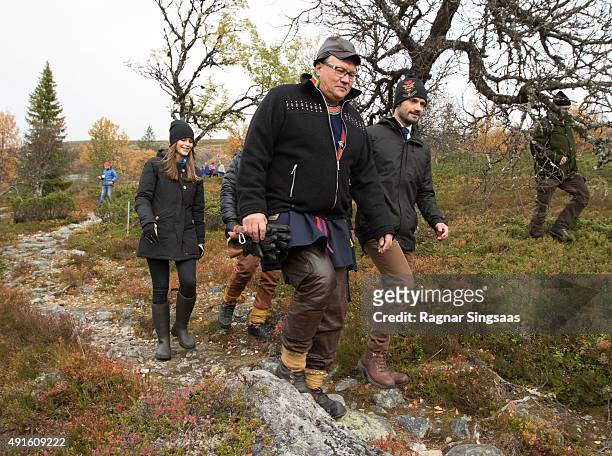 Princess Sofia of Sweden and Prince Carl Philip of Sweden visit the Idre Sami Village during the second day of their trip to Dalarna on October 6,...