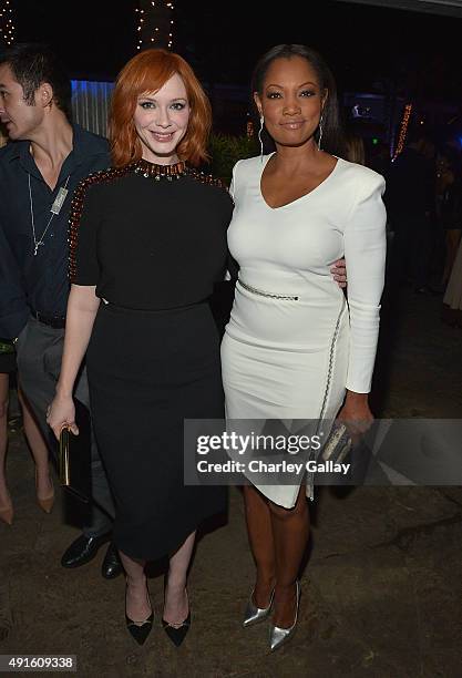 Christina Hendricks and Garcelle Beauvais attend Tacori Presents Riviera At The Roosevelt at Tropicana Bar at The Hollywood Roosevelt Hotel on...