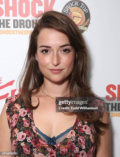 Milana Vayntrub attends a Visionaire screening of "The Final Girls" presented by Shock the Drought at The London West Hollywood on October 6, 2015 in...