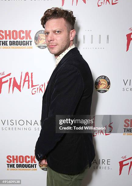 Director Todd Strauss-Schulson attends a Visionaire screening of "The Final Girls" presented by Shock the Drought at The London West Hollywood on...