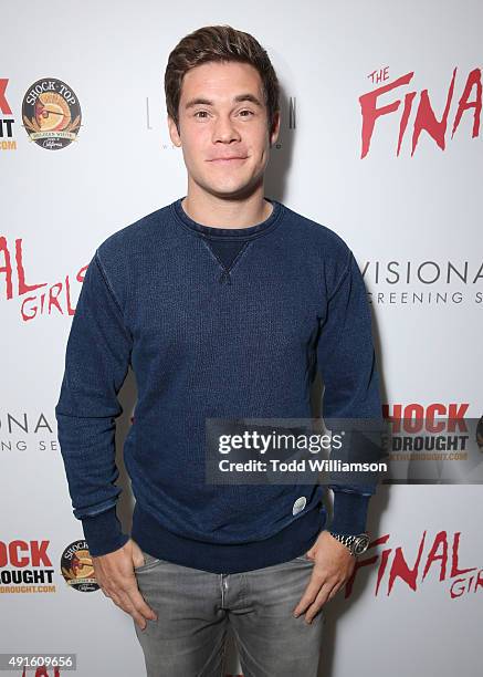 Adam DeVine attends a Visionaire screening of "The Final Girls" presented by Shock the Drought at The London West Hollywood on October 6, 2015 in...