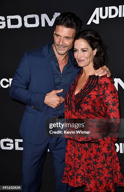 Actor Frank Grillo and Wendy Moniz attend the premiere of DIRECTV's "Kingdom" Season 2 at SilverScreen Theater at the Pacific Design Center on...
