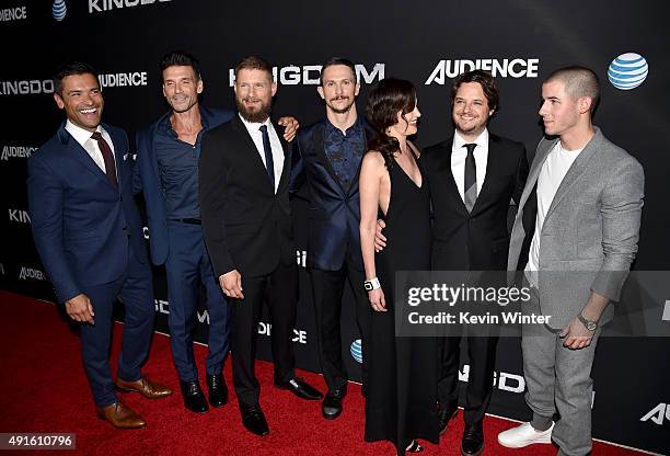 Actors Mark Consuelos, Frank Grillo, Matt Lauria, Jonathan Tucker, Joanna Going, creator/EP Byron Balasco, and singer/actor Nick Jonas attend the...