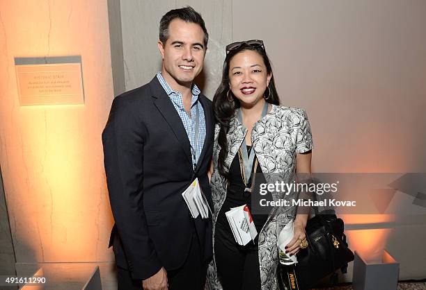 Co-Founder and COO of SGN Josh Yguado and guest attend the Vanity Fair New Establishment Summit cocktail party at The Ferry Building on October 6,...