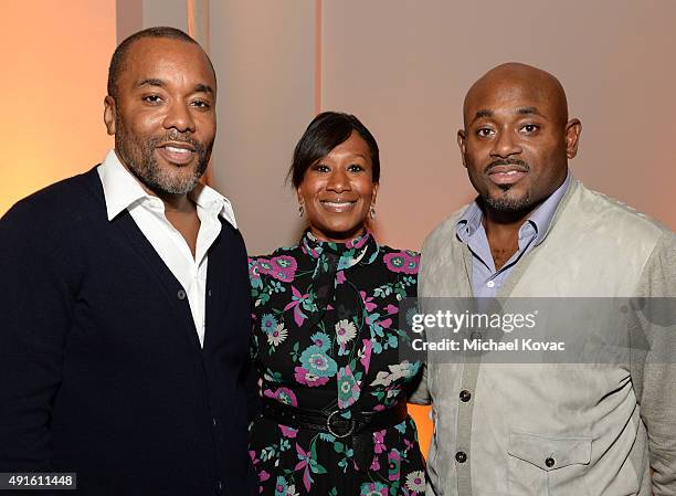 Filmmaker Lee Daniels, Nicole Avant and Translation Founder and CEO Steve Stoute attend the Vanity Fair New Establishment Summit cocktail party at...