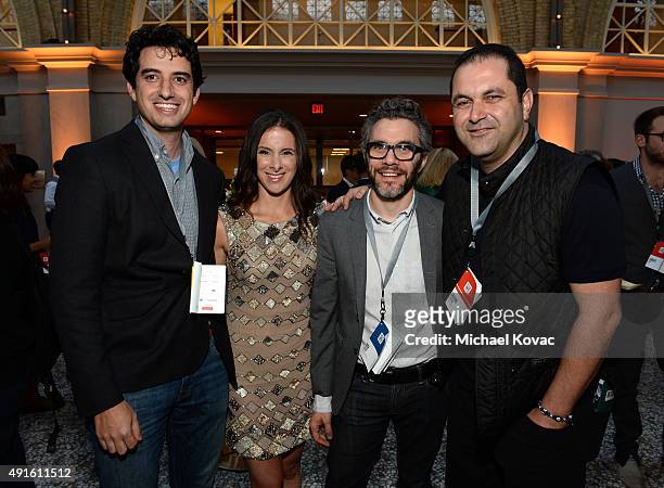 Tom Dotan, Jessica Lessin, New York Times' Nick Bilton and Sherpa Ventures Co-founder Shervin Pishevar attend the Vanity Fair New Establishment...