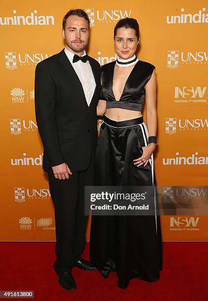 Andrew Steel and Heather Maltman arrive ahead of the Australian premiere of unINDIAN on October 7, 2015 in Sydney, Australia.