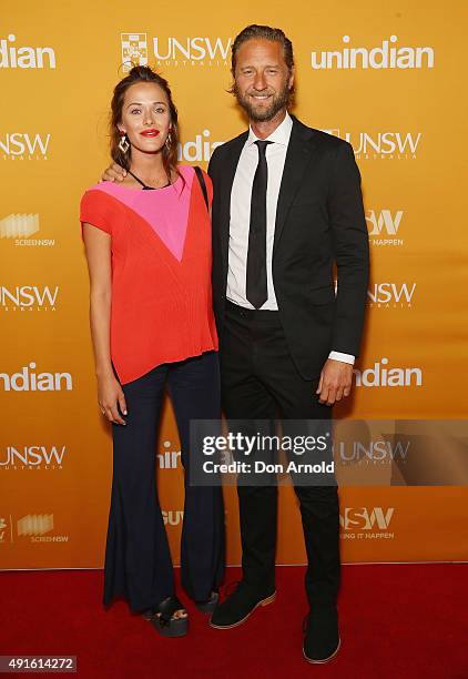 Kate Fowler and Justin Hemmes arrive ahead of the Australian premiere of unINDIAN on October 7, 2015 in Sydney, Australia.