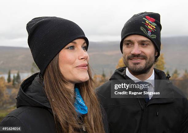 Princess Sofia of Sweden and Prince Carl Philip of Sweden visit the Idre Sami Village during the second day of their trip to Dalarna on October 6,...