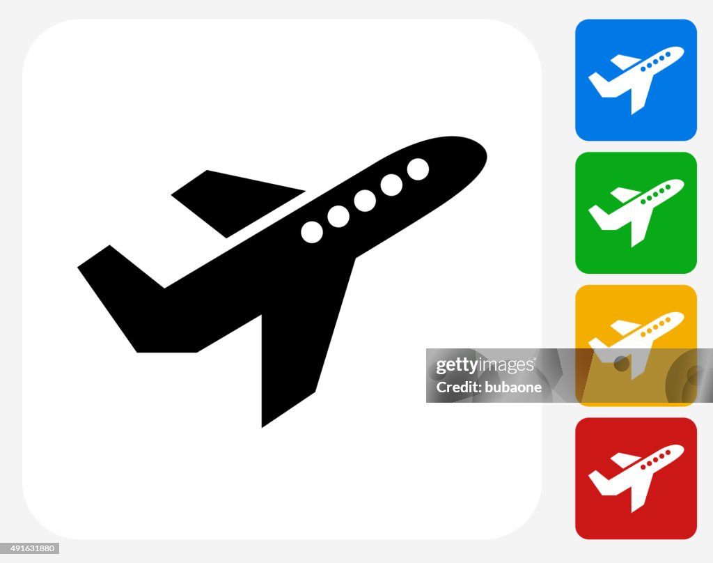 Airplane Icon Flat Graphic Design