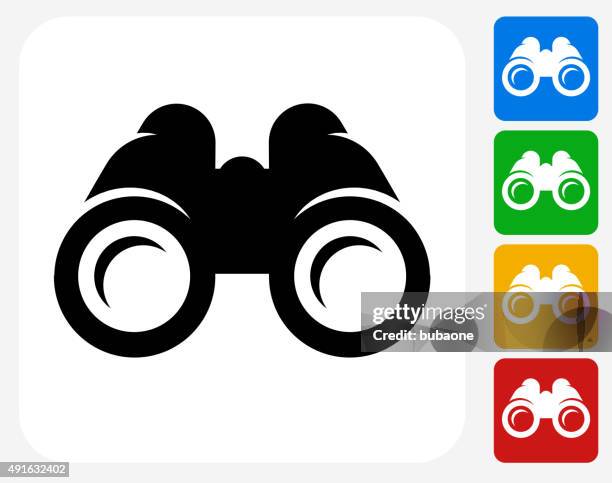 binoculars icon flat graphic design - lens eye stock illustrations