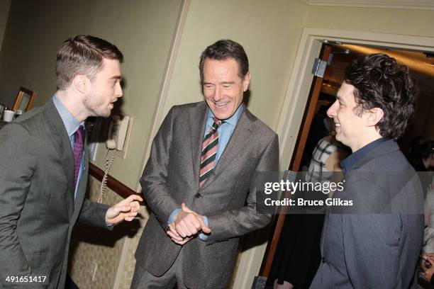 Daniel Radcliffe, Bryan Cranston and Zach Braff chat at the 80th Annual Drama League Awards Ceremony and Luncheon at The Marriot Marquis Times Square...