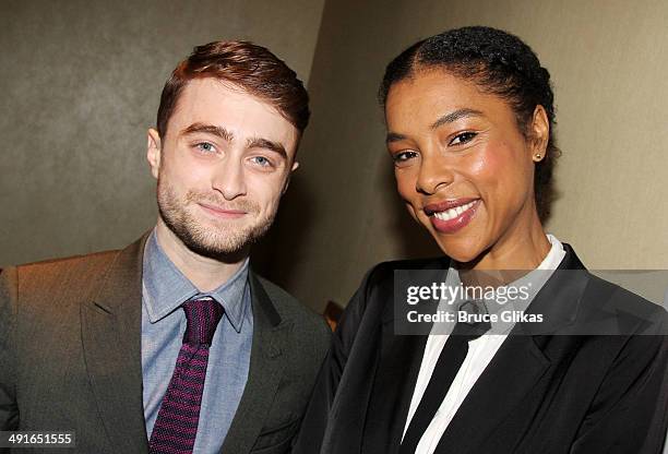 Daniel Radcliffe and Sophie Okonedo pose at the 80th Annual Drama League Awards Ceremony and Luncheon at The Marriot Marquis Times Square on May 16,...