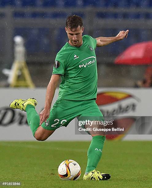 Francois Clerc of AS Sait-Etienne in action during the UEFA Europa League match between SS Lazio and AS Saint-Etienne at Olimpico Stadium on October...