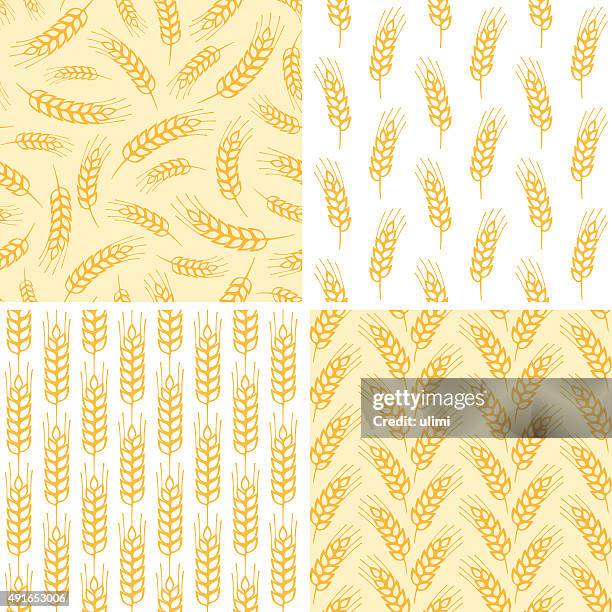 seamless pattern - whole grain cereals stock illustrations