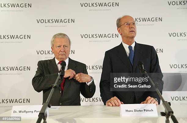 Hans Dieter Poetsch and Wolfgang Porsche , Chairman of the Supervisory Board of Porsche Automobil Holding, which has a major stake in Volkswagen,...