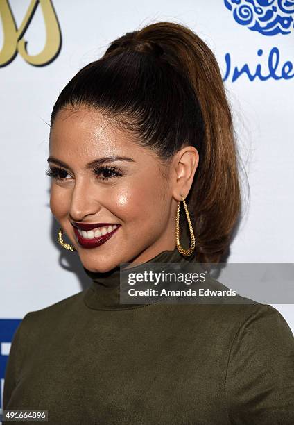 Actress Cinthya Carmona arrives at the Latina "Hot List" Party hosted by Latina Media Ventures at The London West Hollywood on October 6, 2015 in...