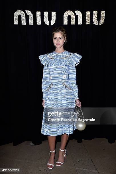 Lala Rudge attends the Miu Miu show as part of the Paris Fashion Week Womenswear Spring/Summer 2016 on October 7, 2015 in Paris, France.