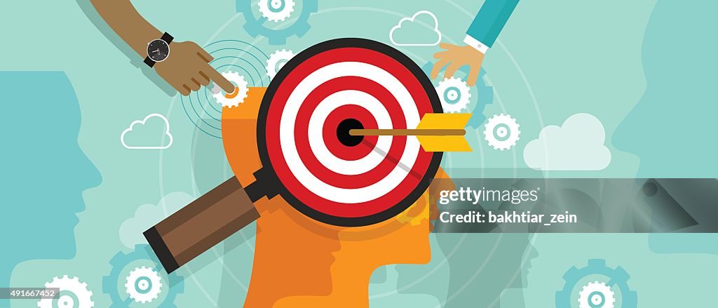 Estratégia de posicionamento do consumidor cliente alvo no conceito de ideias de Introdução no Mercado