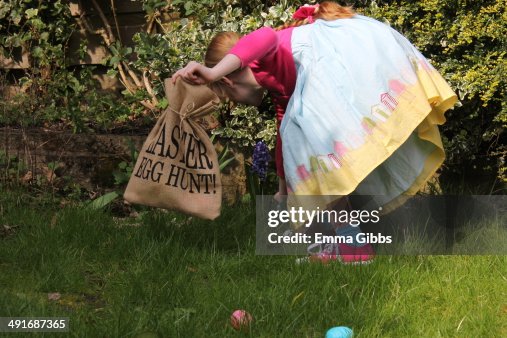 Child Hunting for Easter Eggs Child Hunting for Easter Eggs