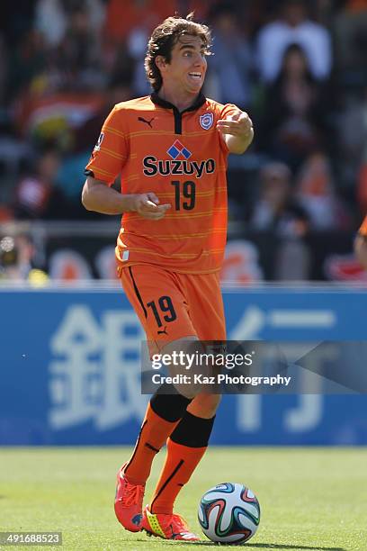 Dejan Jakovic of Shimizu S-Pulse in action during the J.League match between Shimizu S-Pulse and Vissel Kobe at IAI Stadium Nihondaira on May 17,...