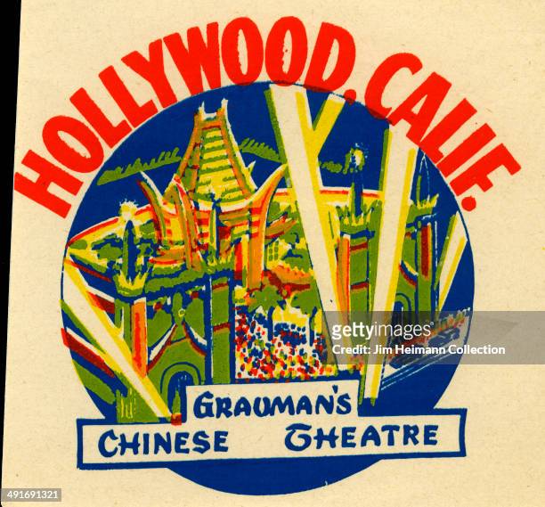 Decal for Grauman's Chinese Theatre in Hollywood, California from 1941 in USA.