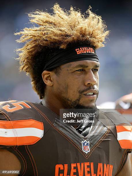 Armonty Bryant of the Cleveland Browns looks on prior to the start of the game against the San Diego Chargers at Qualcomm Stadium on October 4, 2015...