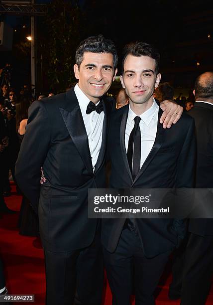 Marc Hamou and Jay Baruchel attend the "How To Train Your Dragon 2" Premiere at the 67th Annual Cannes Film Festival on May 16, 2014 in Cannes,...