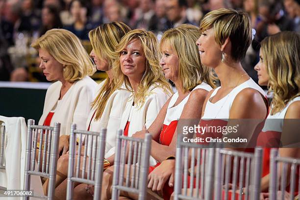 Team USA wives and girlfriends Jan Haas, Suzanne Hannemann, Tabitha Furyk, Robin Love, Angie Watson and Tahnee Kirk attend The Presidents Cup Opening...