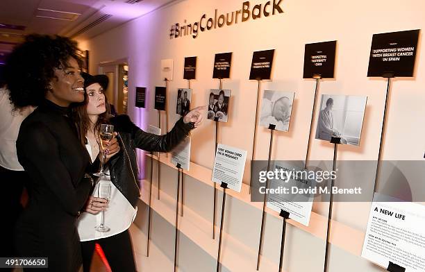 Charlotte de Carle and AJ Odudu attend the Special K Bring Colour Back launch at The Hospital Club on October 7, 2015 in London, England.