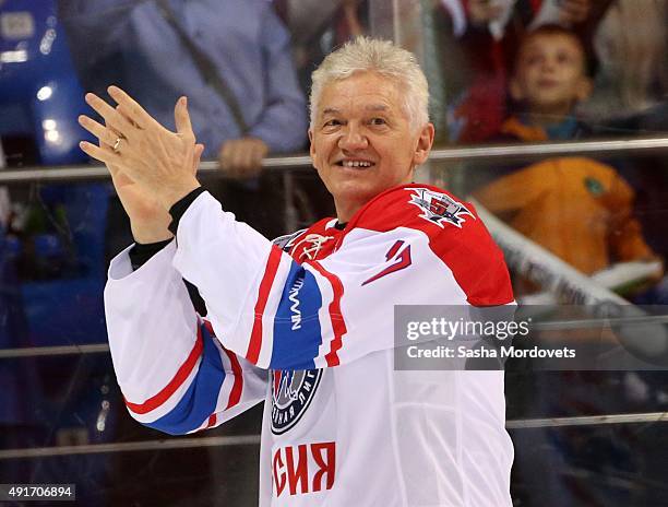 Russian billionaire and businessman Gennady Timchenko attends an ice hockey match of the Night Hockey League on October 7, 2015 in Sochi, Russia....