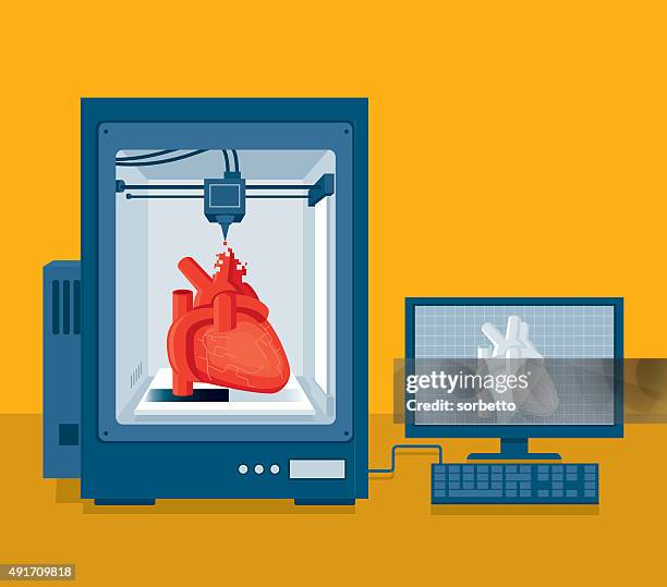 heart transplant - 3d printing stock illustrations